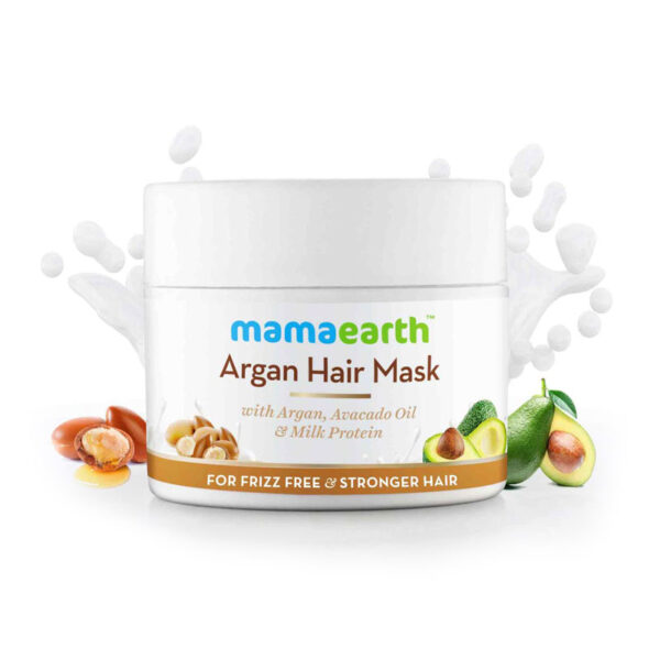 Mamaearth argan hair mask with argan, avocado oil and milk protein for frizz-free & stronger hair - 200 ml