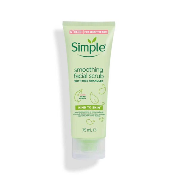 Simple Kind to Skin Smoothing Facial Scrub With Rice Granules - 75 ml