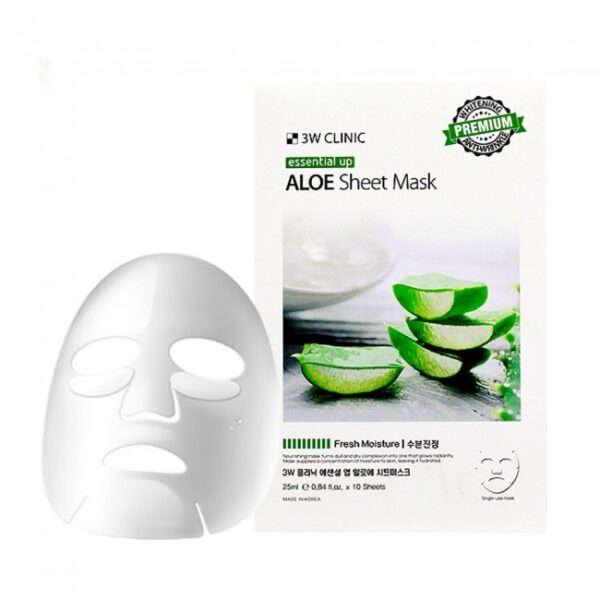 3W Clinic Essential Up Aloe Sheet Mask